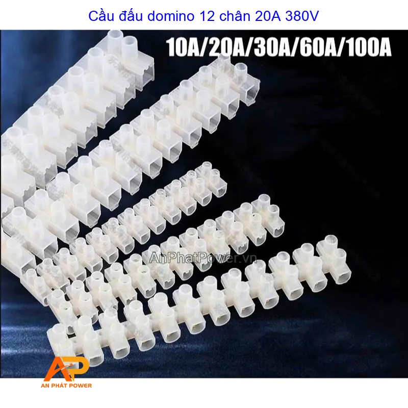 Cầu đấu domino 12 chân 20A 380V
