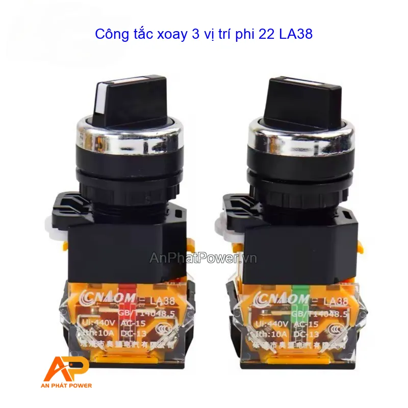 Công tắc xoay 3 vị trí phi 22 LA38
