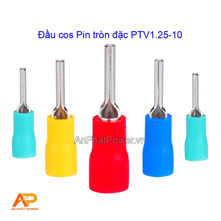 Đầu cos Pin tròn đặc PTV1.25-10