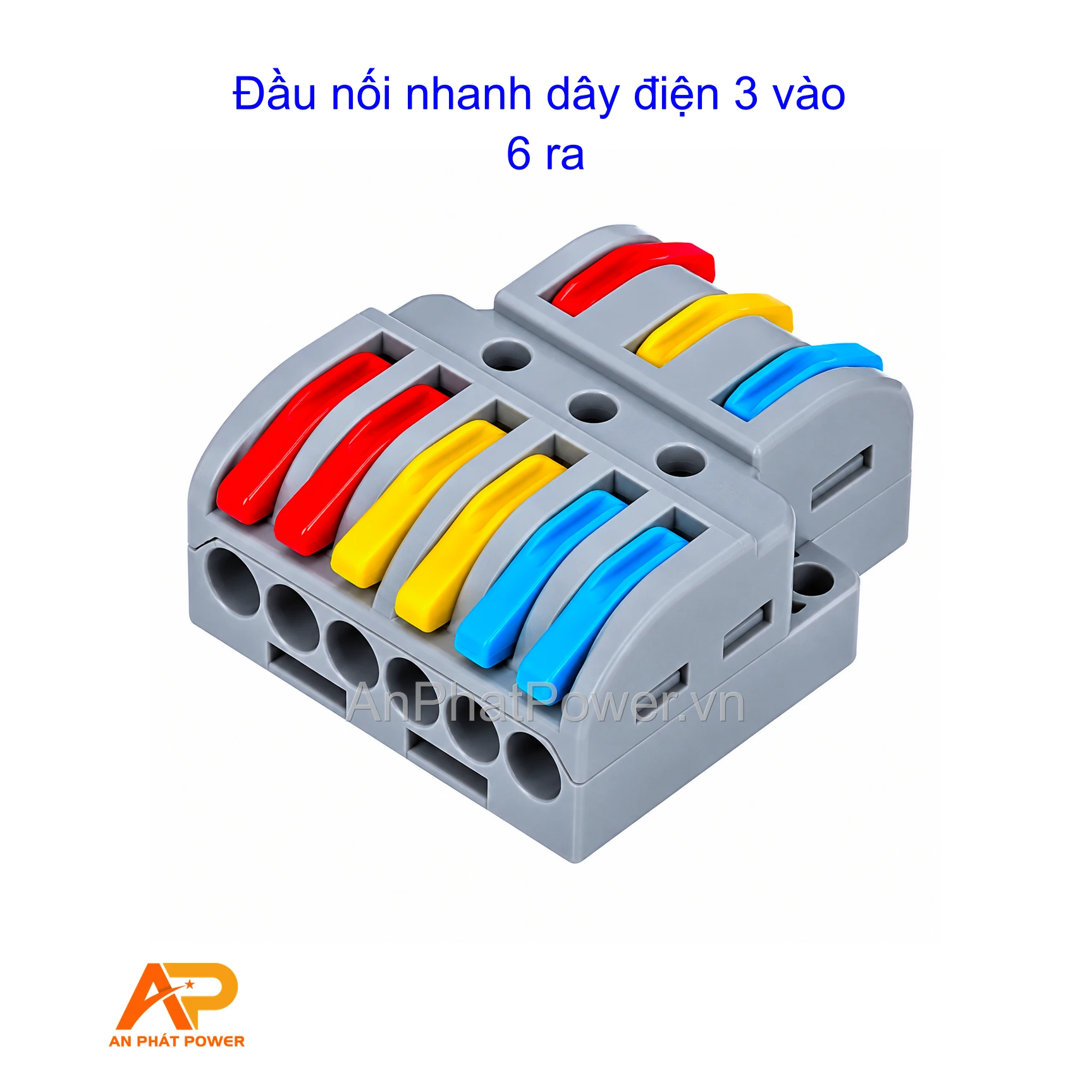 Đầu nối nhanh dây điện 3 vào 6 ra