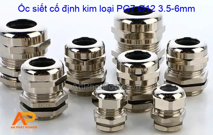 Ốc siết cố định kim loại PG7 Ø12 3.5-6mm