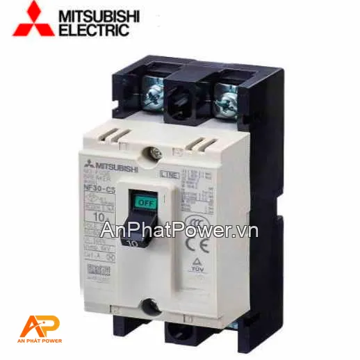 Aptomat khối 2P 30A 15kA Mitsubishi NF63-SV Chính hãng