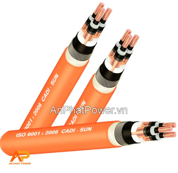 Cáp điện trung thế 36kV Cu/XLPE/PVC/DSTA/PVC 3x50mm2 bọc giáp băng thép Chính hãng