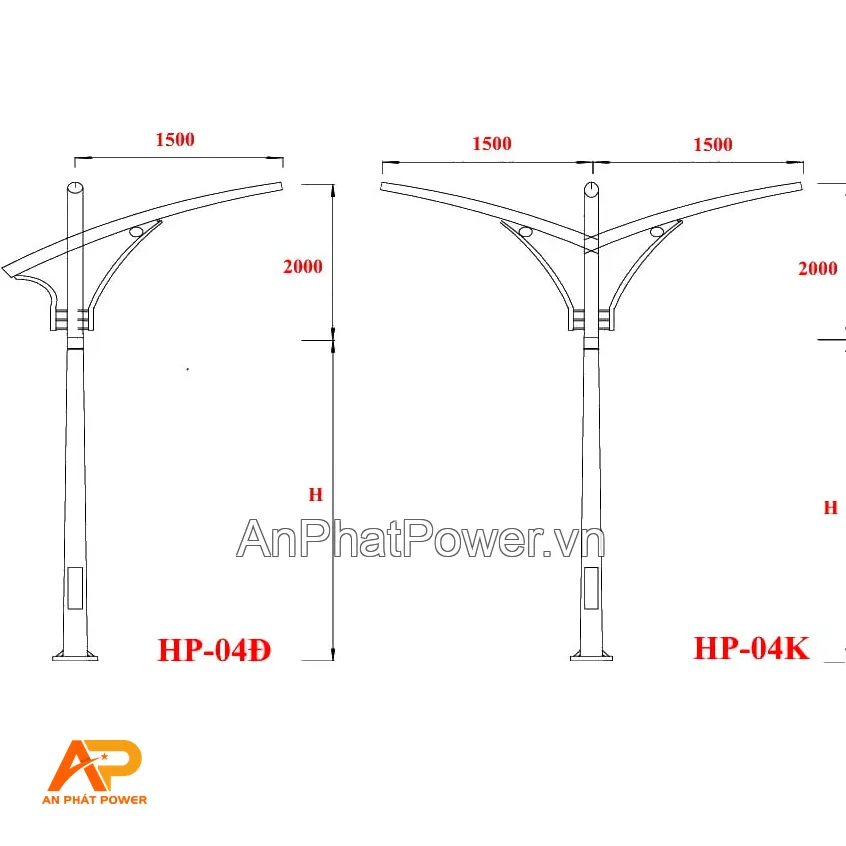 Cột đèn đường HP-04 Chính hãng