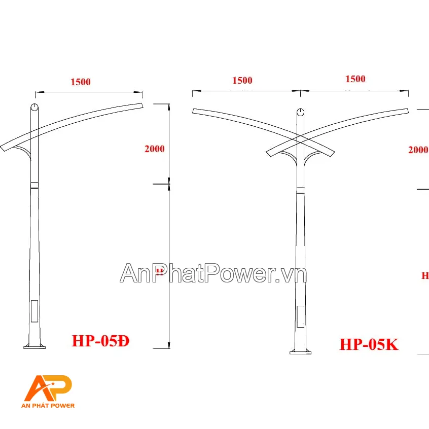 Cột đèn đường HP-05 Chính hãng
