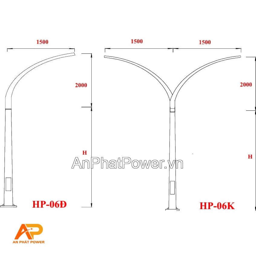 Cột đèn đường HP-06 Chính hãng