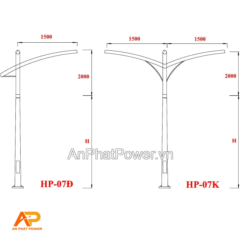 Cột đèn đường HP-07 Chính hãng