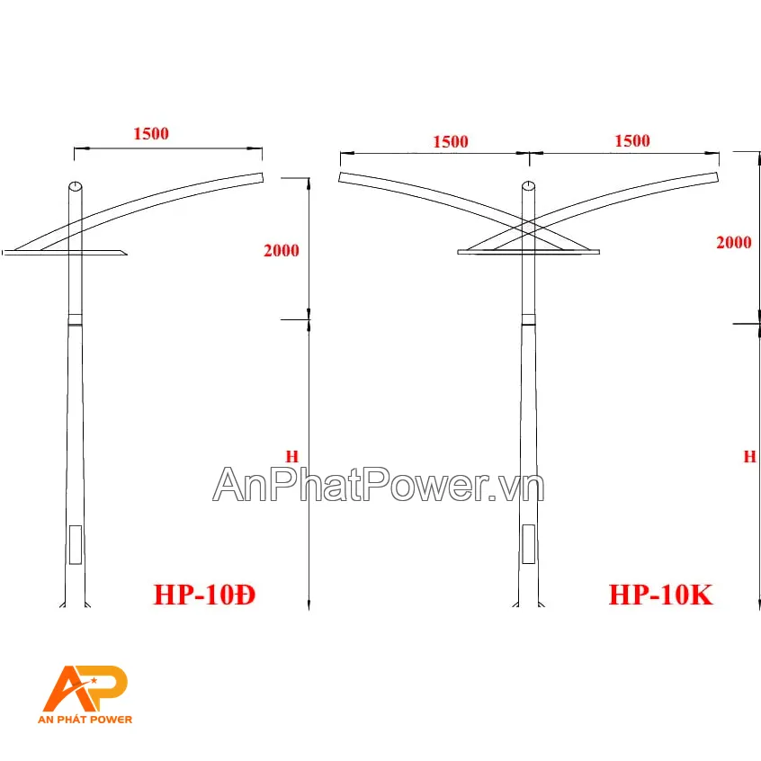Cột đèn đường HP-10 Chính hãng