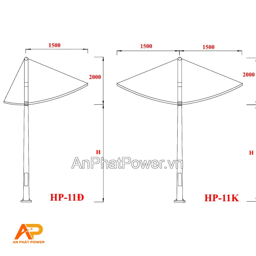 Cột đèn đường HP-11 Chính hãng
