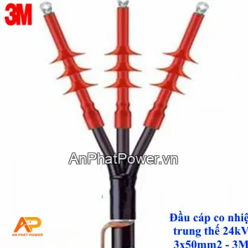 Đầu cáp co nhiệt 3 pha 24kV 3M cho cáp 3x50mm2 Chính hãng