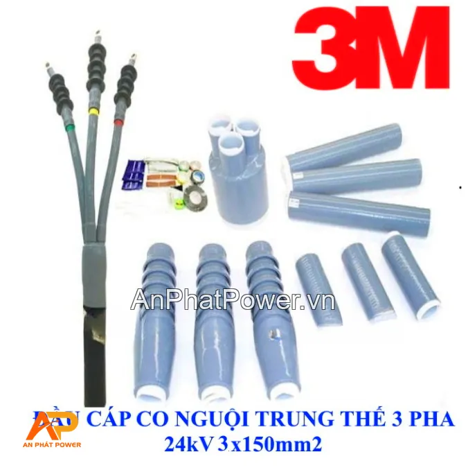 Đầu cáp co nguội 3 pha 3M 24kV 3x150mm2 Chính hãng