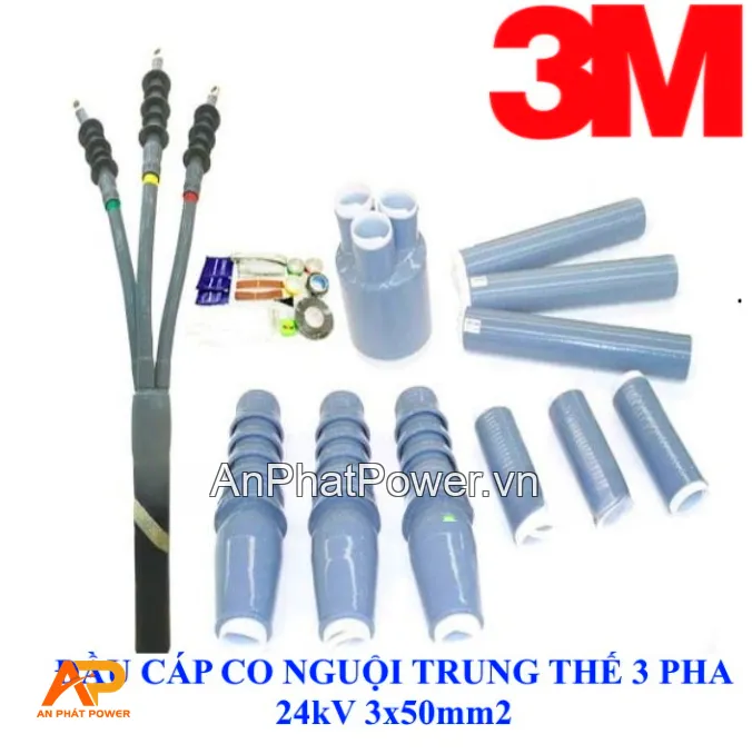 Đầu cáp co nguội 3 pha 24kV 3x50mm2 3M Chính hãng