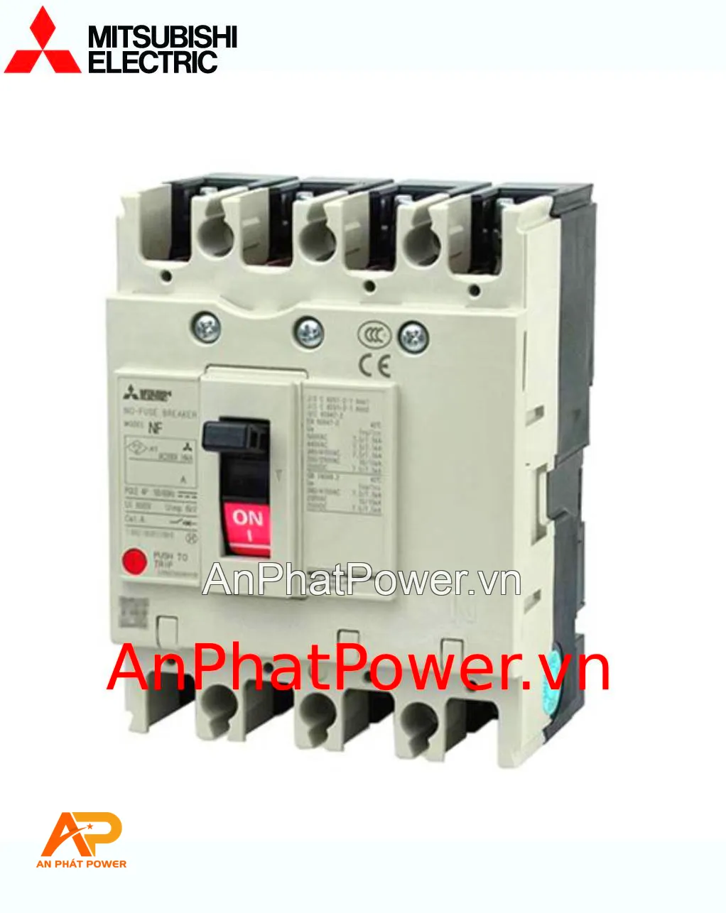 Aptomat khối MCCB 4P 50A 7.5kA Mitsubishi NF63-SV Chính hãng